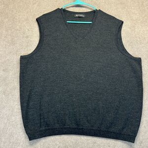 St Croix Shop Vintage Wool Sweater Vest Men Large Black V-Neck Pullover USA Made